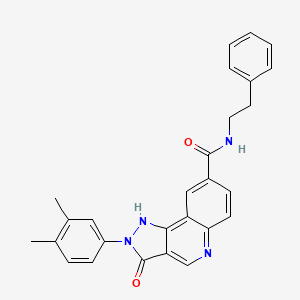 2-(3,4-dimethylphenyl)-3-oxo-N-phenethyl-3,5-dihydro-2H-pyrazolo[4,3-c]quinoline-8-carboxamide