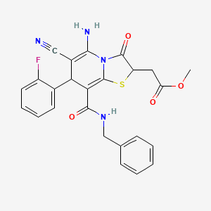 methyl [5-amino-8-(benzylcarbamoyl)-6-cyano-7-(2-fluorophenyl)-3-oxo-2,3-dihydro-7H-[1,3]thiazolo[3,2-a]pyridin-2-yl]acetate