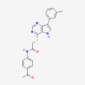 N-(4-acetylphenyl)-2-{[7-(3-methylphenyl)-5H-pyrrolo[3,2-d]pyrimidin-4-yl]sulfanyl}acetamide