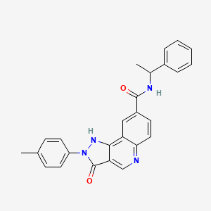 3-oxo-N-(1-phenylethyl)-2-(p-tolyl)-3,5-dihydro-2H-pyrazolo[4,3-c]quinoline-8-carboxamide