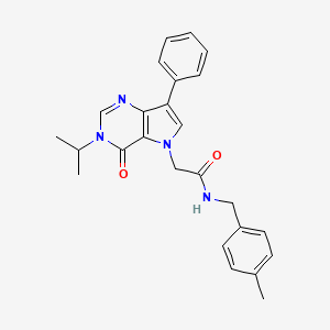 molecular formula C25H26N4O2 B11197436 N-(4-methylbenzyl)-2-[4-oxo-7-phenyl-3-(propan-2-yl)-3,4-dihydro-5H-pyrrolo[3,2-d]pyrimidin-5-yl]acetamide 