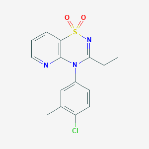 molecular formula C15H14ClN3O2S B11197445 4-(4-chloro-3-methylphenyl)-3-ethyl-4H-pyrido[2,3-e][1,2,4]thiadiazine 1,1-dioxide 