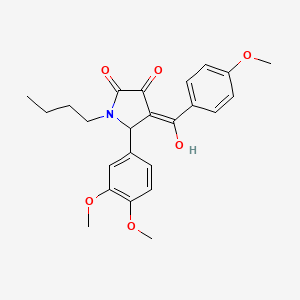 (4E)-1-butyl-5-(3,4-dimethoxyphenyl)-4-[hydroxy(4-methoxyphenyl)methylidene]pyrrolidine-2,3-dione