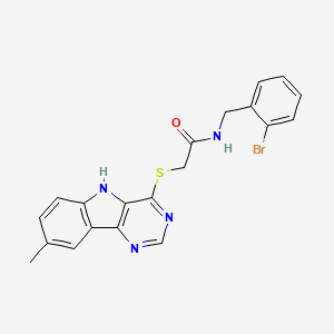 N-(2-bromobenzyl)-2-[(8-methyl-5H-pyrimido[5,4-b]indol-4-yl)sulfanyl]acetamide