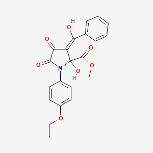 molecular formula C21H19NO7 B11197498 methyl 3-benzoyl-1-(4-ethoxyphenyl)-2,4-dihydroxy-5-oxo-2,5-dihydro-1H-pyrrole-2-carboxylate 