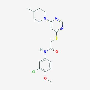 N-(3-chloro-4-methoxyphenyl)-2-{[6-(4-methylpiperidin-1-yl)pyrimidin-4-yl]sulfanyl}acetamide