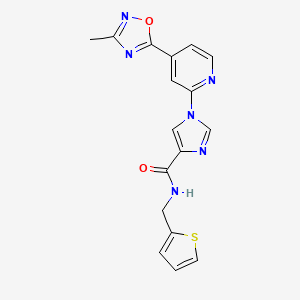 1-[4-(3-methyl-1,2,4-oxadiazol-5-yl)pyridin-2-yl]-N-(thiophen-2-ylmethyl)-1H-imidazole-4-carboxamide