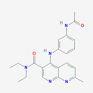 4-((3-acetamidophenyl)amino)-N,N-diethyl-7-methyl-1,8-naphthyridine-3-carboxamide