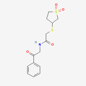 2-[(1,1-dioxidotetrahydrothiophen-3-yl)sulfanyl]-N-(2-oxo-2-phenylethyl)acetamide