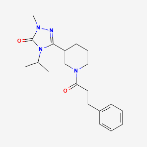 4-isopropyl-1-methyl-3-(1-(3-phenylpropanoyl)piperidin-3-yl)-1H-1,2,4-triazol-5(4H)-one