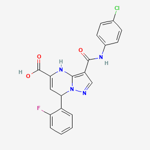 3-[(4-Chlorophenyl)carbamoyl]-7-(2-fluorophenyl)-4,7-dihydropyrazolo[1,5-a]pyrimidine-5-carboxylic acid