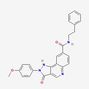 2-(4-methoxyphenyl)-3-oxo-N-phenethyl-3,5-dihydro-2H-pyrazolo[4,3-c]quinoline-8-carboxamide