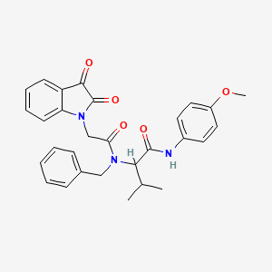 N~2~-benzyl-N~2~-[(2,3-dioxo-2,3-dihydro-1H-indol-1-yl)acetyl]-N-(4-methoxyphenyl)valinamide