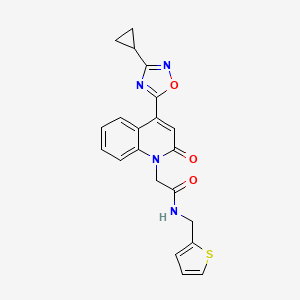 2-[4-(3-cyclopropyl-1,2,4-oxadiazol-5-yl)-2-oxoquinolin-1(2H)-yl]-N-(thiophen-2-ylmethyl)acetamide