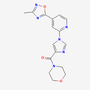 {1-[4-(3-methyl-1,2,4-oxadiazol-5-yl)pyridin-2-yl]-1H-imidazol-4-yl}(morpholin-4-yl)methanone