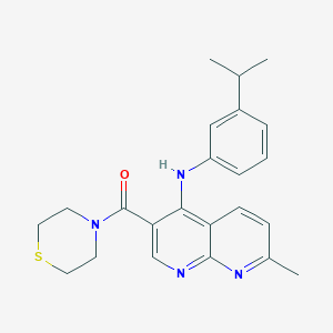 (4-((3-Isopropylphenyl)amino)-7-methyl-1,8-naphthyridin-3-yl)(thiomorpholino)methanone