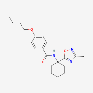 molecular formula C20H27N3O3 B11197633 4-butoxy-N-[1-(3-methyl-1,2,4-oxadiazol-5-yl)cyclohexyl]benzamide 