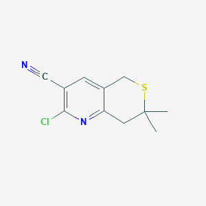 2-chloro-7,7-dimethyl-7,8-dihydro-5H-thiopyrano[4,3-b]pyridine-3-carbonitrile