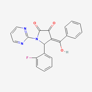 molecular formula C21H14FN3O3 B11197646 5-(2-fluorophenyl)-3-hydroxy-4-(phenylcarbonyl)-1-(pyrimidin-2-yl)-1,5-dihydro-2H-pyrrol-2-one 