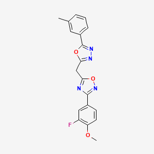 3-(3-Fluoro-4-methoxyphenyl)-5-{[5-(3-methylphenyl)-1,3,4-oxadiazol-2-yl]methyl}-1,2,4-oxadiazole