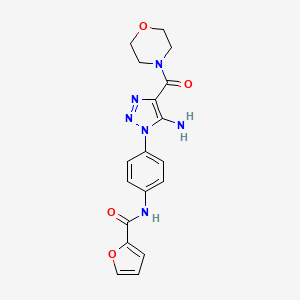 N-{4-[5-amino-4-(morpholine-4-carbonyl)-1,2,3-triazol-1-yl]phenyl}furan-2-carboxamide