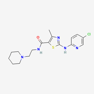 2-[(5-chloropyridin-2-yl)amino]-4-methyl-N-[2-(piperidin-1-yl)ethyl]-1,3-thiazole-5-carboxamide