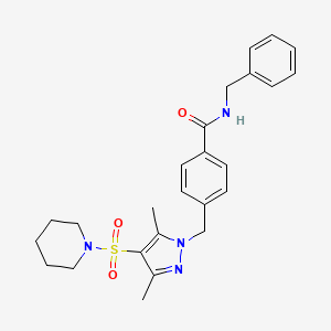 N-Benzyl-4-{[3,5-dimethyl-4-(piperidine-1-sulfonyl)-1H-pyrazol-1-YL]methyl}benzamide