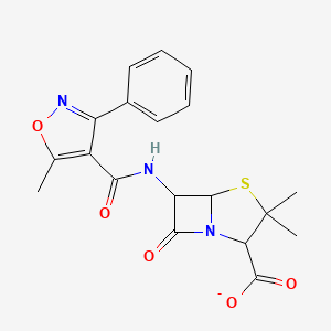 3,3-Dimethyl-6-{[(5-methyl-3-phenyl-1,2-oxazol-4-yl)carbonyl]amino}-7-oxo-4-thia-1-azabicyclo[3.2.0]heptane-2-carboxylate