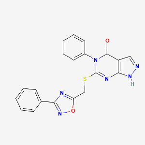 5-phenyl-6-(((3-phenyl-1,2,4-oxadiazol-5-yl)methyl)thio)-1H-pyrazolo[3,4-d]pyrimidin-4(5H)-one