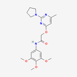 2-{[6-methyl-2-(pyrrolidin-1-yl)pyrimidin-4-yl]oxy}-N-(3,4,5-trimethoxyphenyl)acetamide