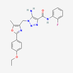 5-amino-1-{[2-(4-ethoxyphenyl)-5-methyl-1,3-oxazol-4-yl]methyl}-N-(2-fluorophenyl)-1H-1,2,3-triazole-4-carboxamide