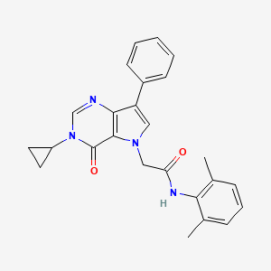 2-(3-cyclopropyl-4-oxo-7-phenyl-3,4-dihydro-5H-pyrrolo[3,2-d]pyrimidin-5-yl)-N-(2,6-dimethylphenyl)acetamide