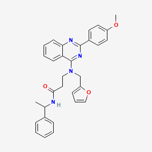 molecular formula C31H30N4O3 B11197828 3-{[(Furan-2-YL)methyl][2-(4-methoxyphenyl)quinazolin-4-YL]amino}-N-(1-phenylethyl)propanamide 