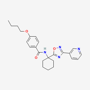 4-butoxy-N-{1-[3-(pyridin-3-yl)-1,2,4-oxadiazol-5-yl]cyclohexyl}benzamide