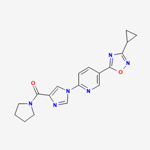 {1-[5-(3-cyclopropyl-1,2,4-oxadiazol-5-yl)pyridin-2-yl]-1H-imidazol-4-yl}(pyrrolidin-1-yl)methanone