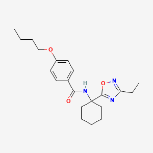 4-butoxy-N-[1-(3-ethyl-1,2,4-oxadiazol-5-yl)cyclohexyl]benzamide