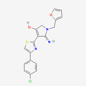 molecular formula C18H14ClN3O2S B11197850 4-[4-(4-chlorophenyl)-1,3-thiazol-2-yl]-1-(furan-2-ylmethyl)-5-imino-2,5-dihydro-1H-pyrrol-3-ol 