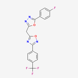 5-{[5-(4-Fluorophenyl)-1,3,4-oxadiazol-2-yl]methyl}-3-[4-(trifluoromethyl)phenyl]-1,2,4-oxadiazole