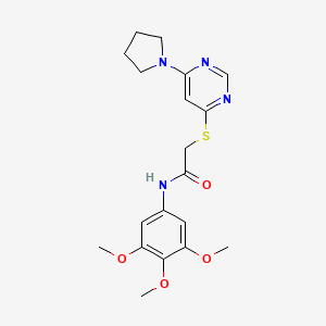 2-{[6-(pyrrolidin-1-yl)pyrimidin-4-yl]sulfanyl}-N-(3,4,5-trimethoxyphenyl)acetamide