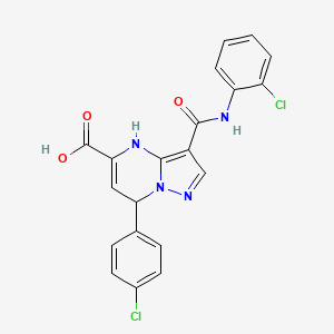 7-(4-Chlorophenyl)-3-[(2-chlorophenyl)carbamoyl]-4,7-dihydropyrazolo[1,5-a]pyrimidine-5-carboxylic acid