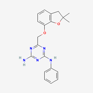 6-{[(2,2-dimethyl-2,3-dihydro-1-benzofuran-7-yl)oxy]methyl}-N-phenyl-1,3,5-triazine-2,4-diamine