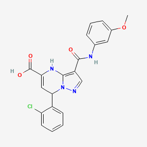 7-(2-Chlorophenyl)-3-[(3-methoxyphenyl)carbamoyl]-4,7-dihydropyrazolo[1,5-a]pyrimidine-5-carboxylic acid