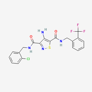 4-amino-N~3~-(2-chlorobenzyl)-N~5~-[2-(trifluoromethyl)benzyl]-1,2-thiazole-3,5-dicarboxamide