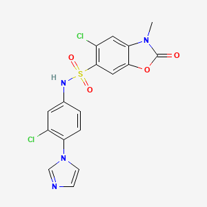 5-chloro-N-[3-chloro-4-(1H-imidazol-1-yl)phenyl]-3-methyl-2-oxo-2,3-dihydro-1,3-benzoxazole-6-sulfonamide