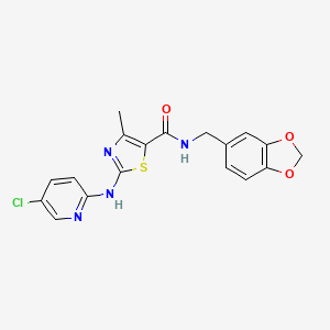 N-(1,3-benzodioxol-5-ylmethyl)-2-[(5-chloropyridin-2-yl)amino]-4-methyl-1,3-thiazole-5-carboxamide