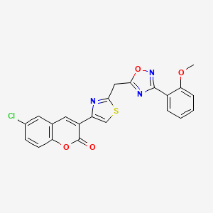 molecular formula C22H14ClN3O4S B11197967 6-chloro-3-(2-{[3-(2-methoxyphenyl)-1,2,4-oxadiazol-5-yl]methyl}-1,3-thiazol-4-yl)-2H-chromen-2-one 