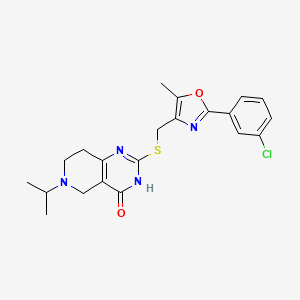 2-(((2-(3-chlorophenyl)-5-methyloxazol-4-yl)methyl)thio)-6-isopropyl-5,6,7,8-tetrahydropyrido[4,3-d]pyrimidin-4(3H)-one