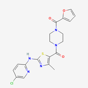 {2-[(5-Chloropyridin-2-yl)amino]-4-methyl-1,3-thiazol-5-yl}[4-(furan-2-ylcarbonyl)piperazin-1-yl]methanone