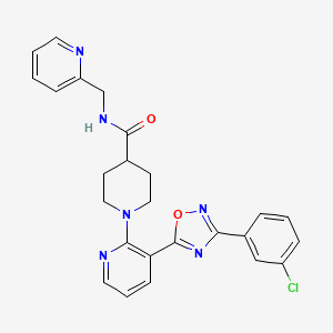 1-{3-[3-(3-Chlorophenyl)-1,2,4-oxadiazol-5-YL]pyridin-2-YL}-N-[(pyridin-2-YL)methyl]piperidine-4-carboxamide