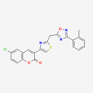 6-chloro-3-(2-{[3-(2-methylphenyl)-1,2,4-oxadiazol-5-yl]methyl}-1,3-thiazol-4-yl)-2H-chromen-2-one